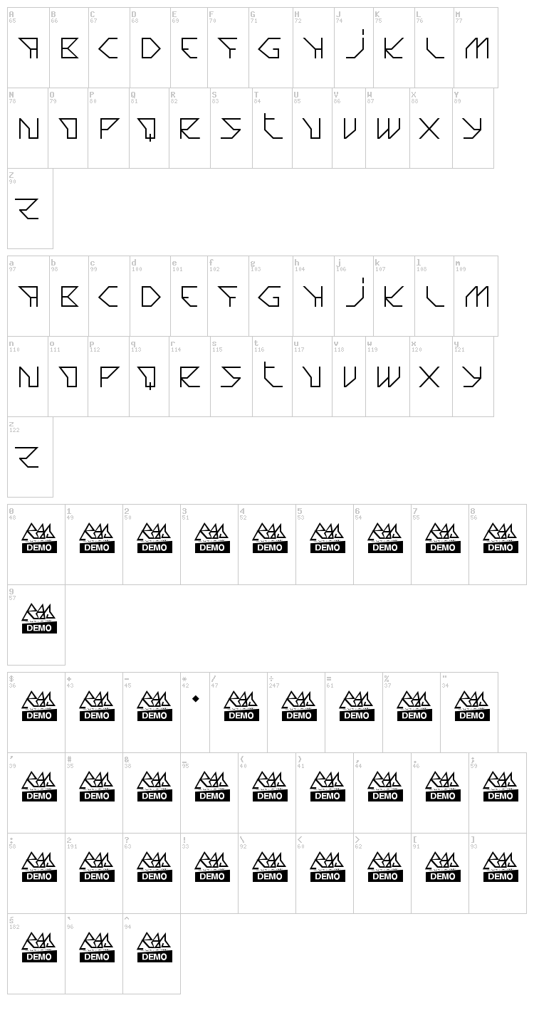 Joia font map